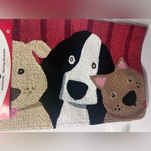 puppy Dog RUG indoor outdoor Pet theme Mat NEW washable loop pile RARE jellybean
